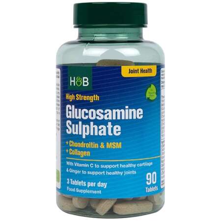 High Strength Glucosamine Sulphate + Chondroitin & MSM + Collagen - 90 tabs