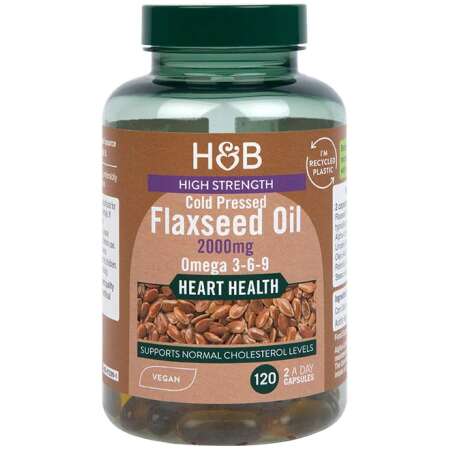 High Strength Cold Pressed Flaxseed Oil, 2000mg - 120 vcaps