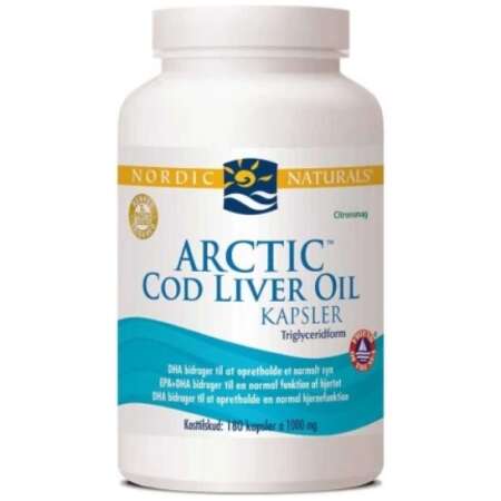 Nordic Naturals (Danish Label) Arctic Cod Liver Oil Caps, 750mg Lemon - 180 softgels