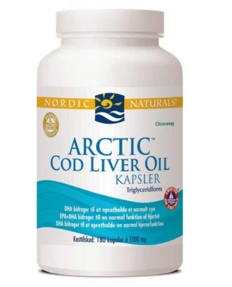 Nordic Naturals (Danish Label) Arctic Cod Liver Oil Caps, 750mg Lemon - 180 softgels