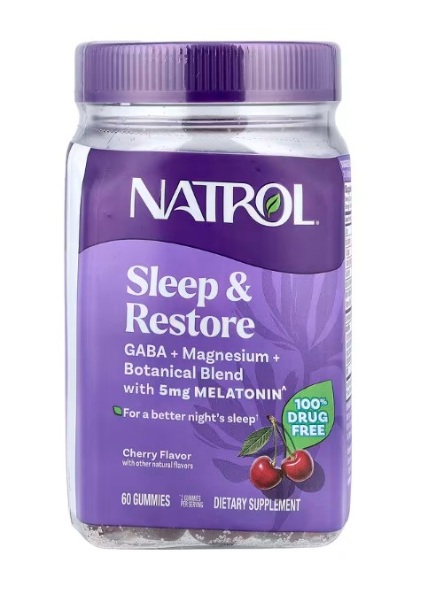 Natrol Sleep & Restore with Melatonin, Cherry - 60 gummies