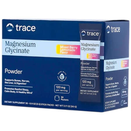 Magnesium Glycinate Powder Stick Packs, Mixed Berry Lemonade - 30 x 3g