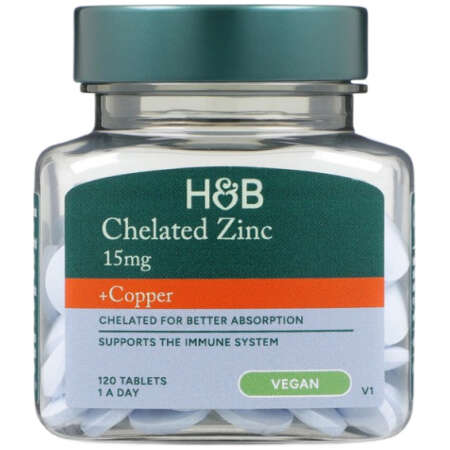 Chelated Zinc + Copper, 15mg - 120 tablets (EAN 5059604701726)