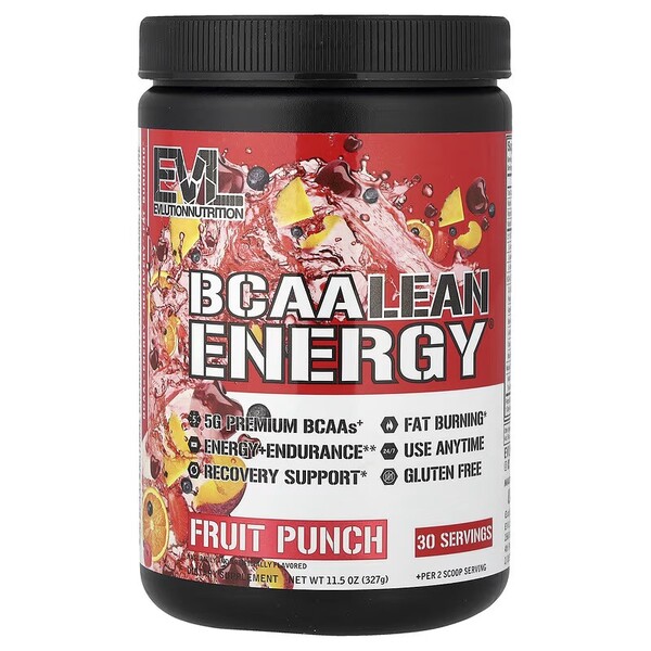 EVLution Nutrition BCAA Lean Energy, Fruit Punch - 327g