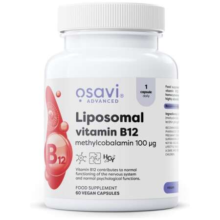 Osavi Liposomal Vitamin B12, Methylcobalamin 100mcg - 60 vegan caps