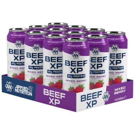 Applied Nutrition Beef XP Cans, Mixed Berry - 12 x 500 ml,