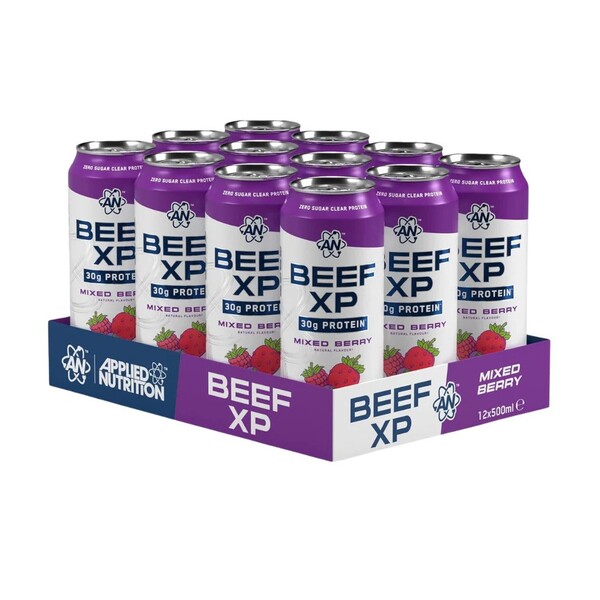 Applied Nutrition Beef XP Cans, Mixed Berry - 12 x 500 ml,