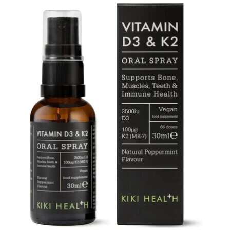 KIKI Health Vitamin D3 & K2 Oral Spray, Natural Peppermint - 30 ml,