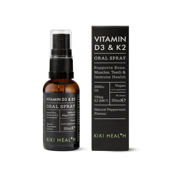 KIKI Health Vitamin D3 & K2 Oral Spray, Natural Peppermint - 30 ml,