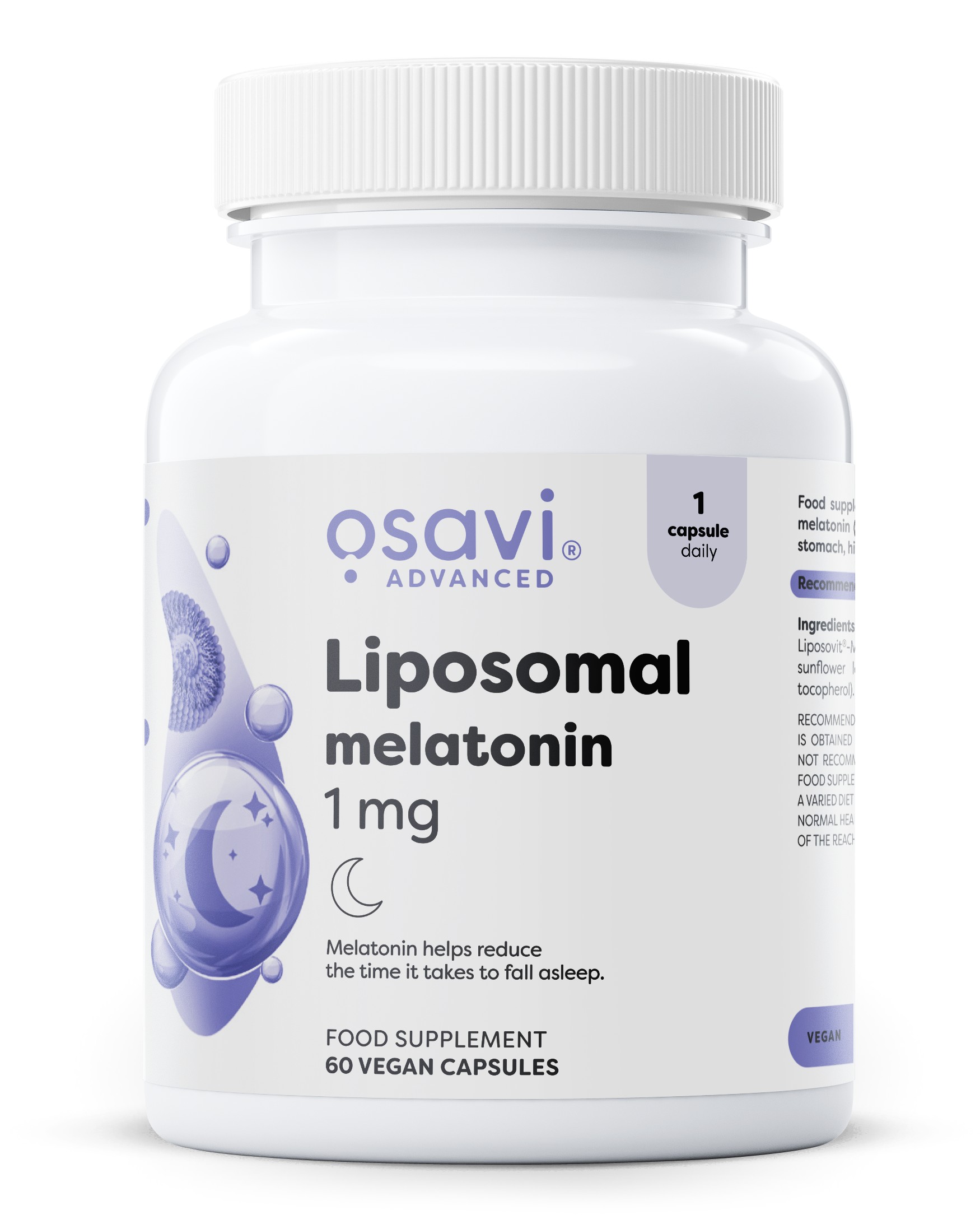 Osavi Liposomal Melatonin, 1 mg - 60 vegan caps