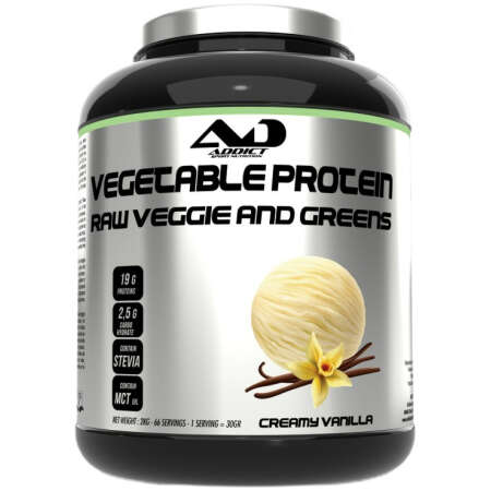 Addict Sport Nutrition Vegetable Protein Raw Veggie and Greens, Creamy Vanilla - 2000g