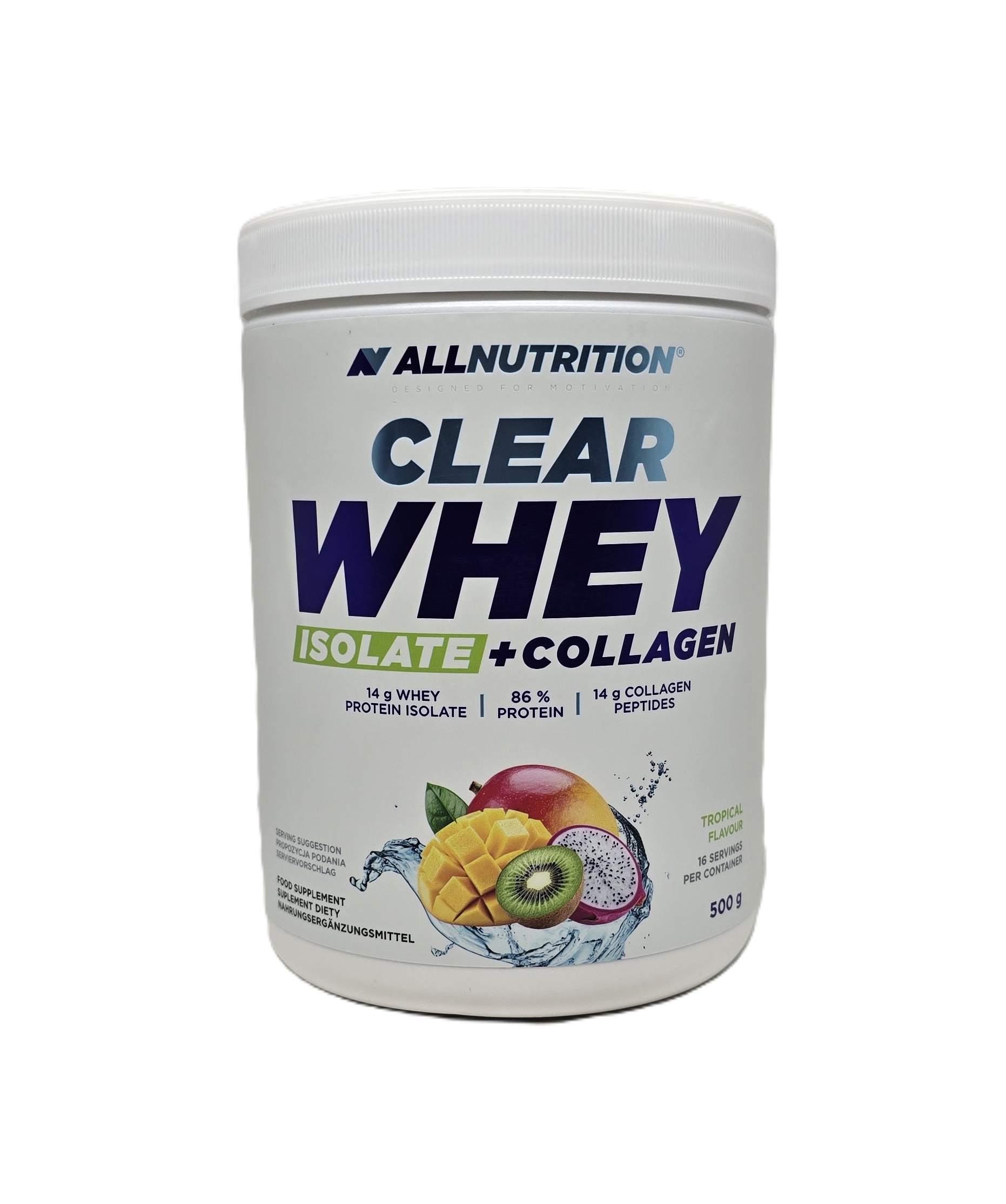 Allnutrition Clear Whey Isolate + Collagen, Tropical - 500g