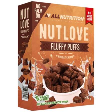 Allnutrition Nutlove Fluffy Puffs, Nougat Cream - 200g