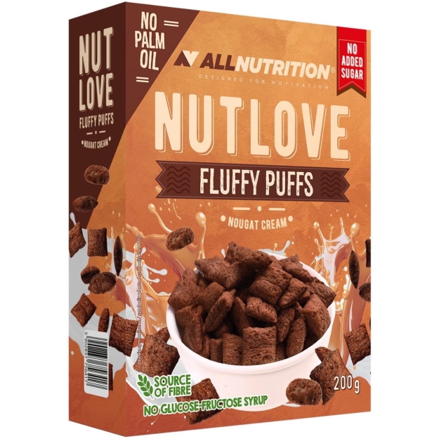 Allnutrition Nutlove Fluffy Puffs, Nougat Cream - 200g