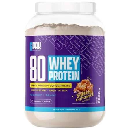 6PAK 80 Whey Protein, Salted Caramel - 2000g