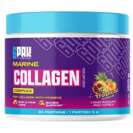 6PAK Marine Collagen Complex, Tropical - 150g