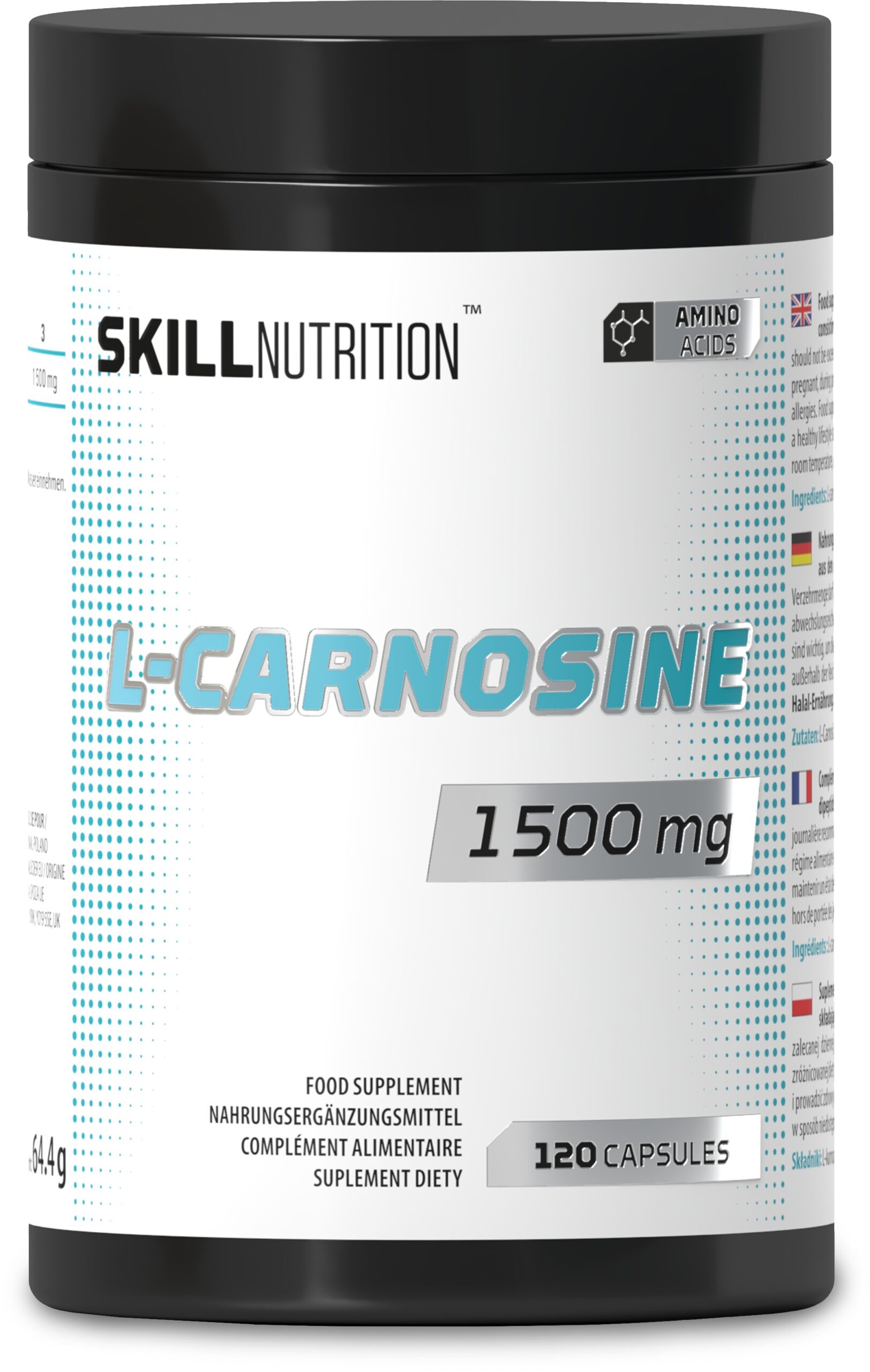 Skill Nutrition L-Carnosine, 1500mg - 120 vegan caps