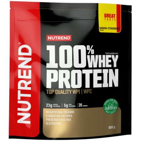 Nutrend 100% Whey Protein, Banana + Strawberry - 800g