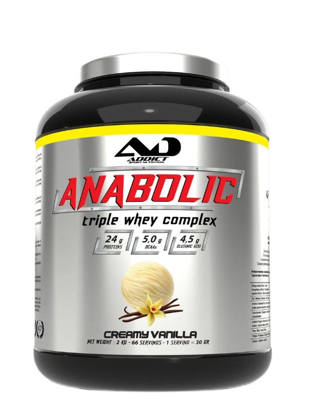 Addict Sport Nutrition Anabolic Triple Whey Complex, Creamy Vanilla - 2000g