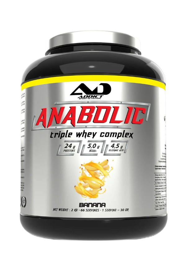 Addict Sport Nutrition Anabolic Triple Whey Complex, Banana - 2000g