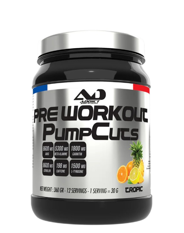 Addict Sport Nutrition Pre Workout Pump Cuts, Tropic - 360g