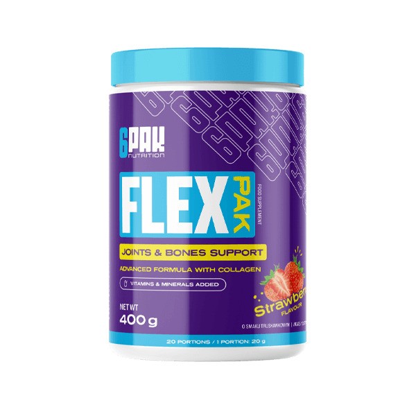 6PAK Flex Pak, Strawberry - 400g