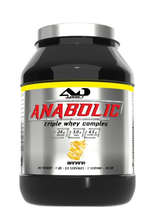 Addict Sport Nutrition Anabolic Triple Whey Complex, Banana - 1000g