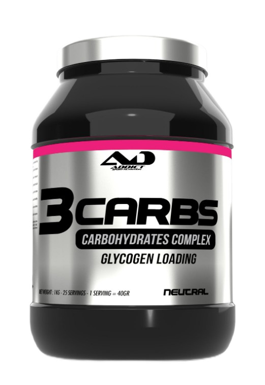 Addict Sport Nutrition 3Carbs Carbohydrates Complex Glycogen Loading, Neutral - 1000g